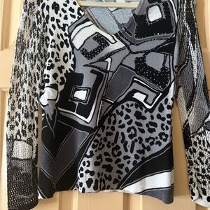 Stylish Black and Gray Women's Top